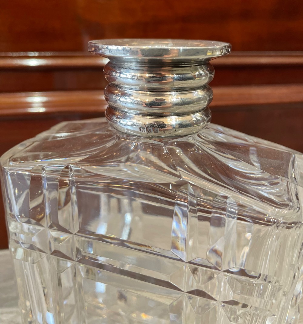 Stylish Art Deco Decanter with Silver Rim, 1935 View VI