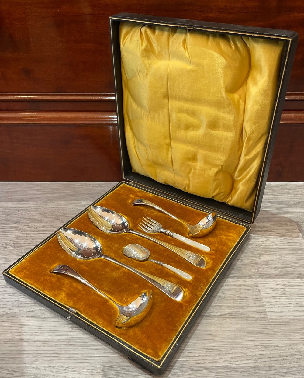 Victorian Cased Solid Silver Wedding Spoon Flatware Set  View II