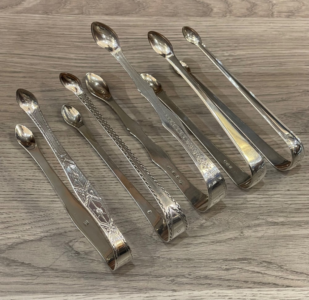 Collection of Georgian Solid Silver Sugar Tongs, including by Bateman and Law View II