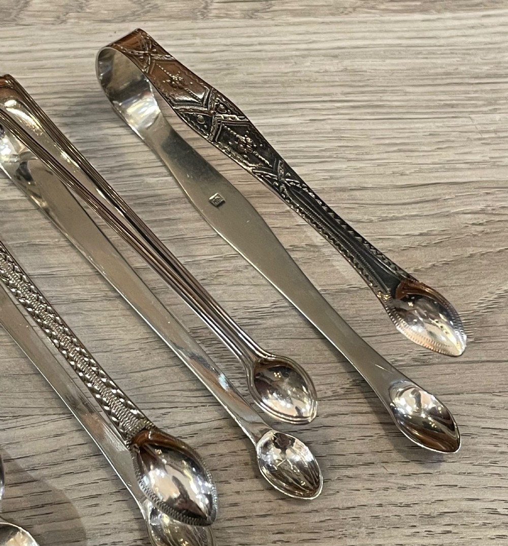 Collection of Georgian Solid Silver Sugar Tongs, including by Bateman and Law View III