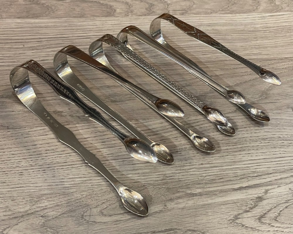 Collection of Georgian Solid Silver Sugar Tongs, including by Bateman and Law View IV