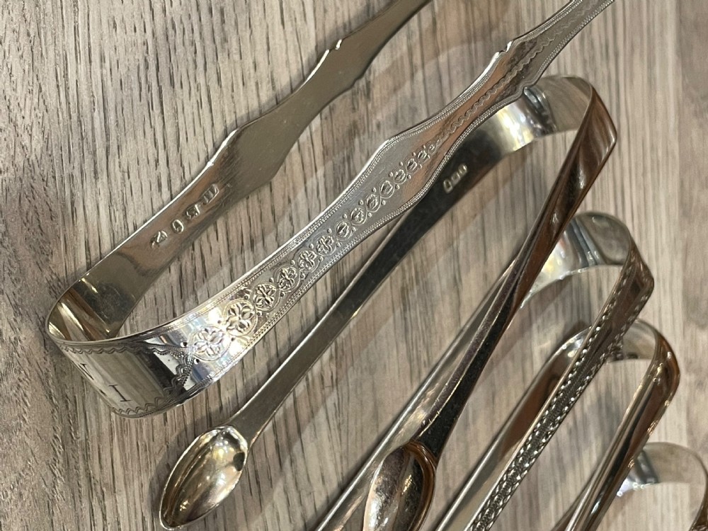 Collection of Georgian Solid Silver Sugar Tongs, including by Bateman and Law View VI