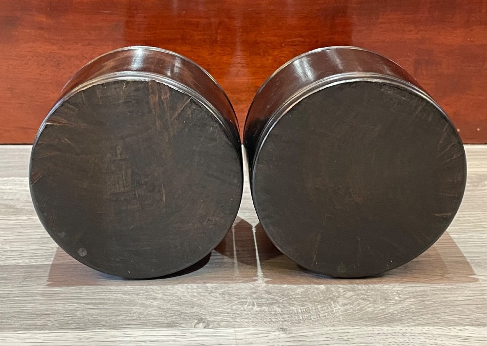 Pair of George III Lignum Vitae Tobacco Jars View III