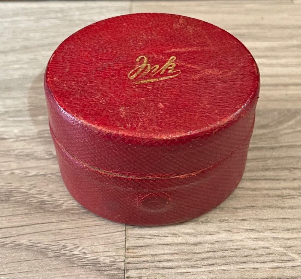 Victorian Gilt Brass & Leather Travelling Inkwell View VI