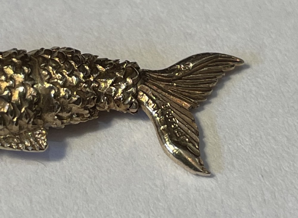 9ct Gold Charm Pendant, Articulated Fish View III