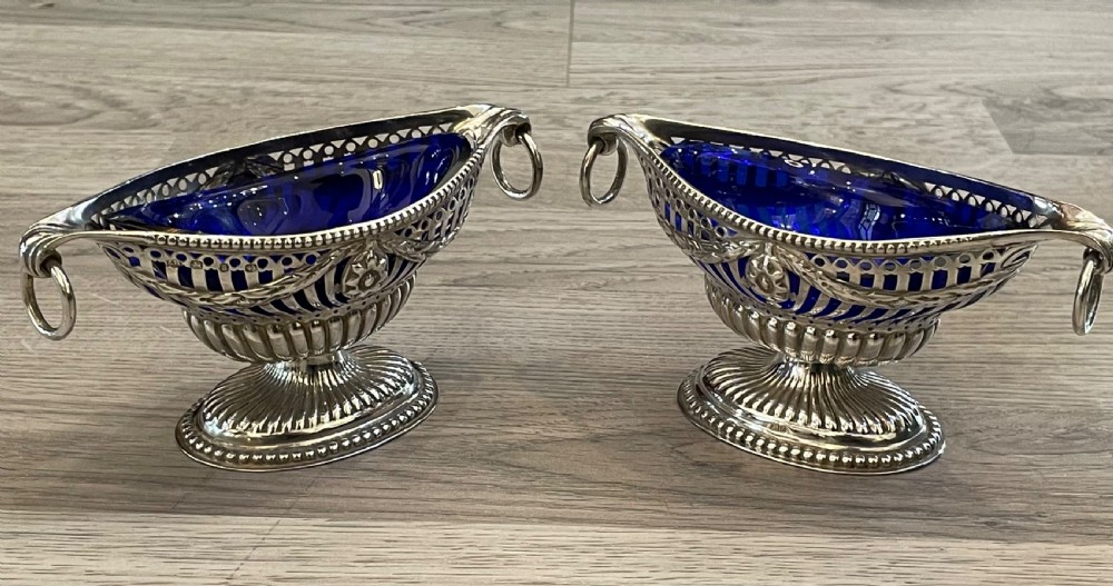 Quality Pair of Victorian Solid Silver Table Salts, 1892