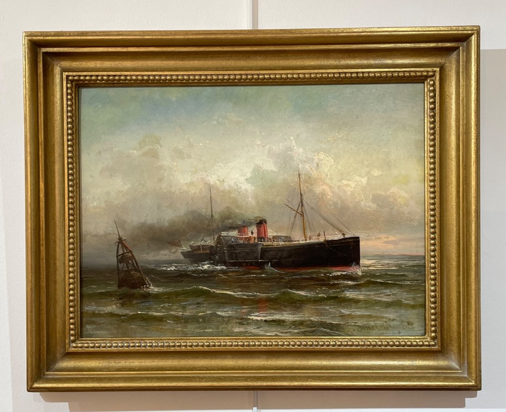 Victorian Marine Oil Painting by Max Sinclair, Ben My Chree, Isle of Man 