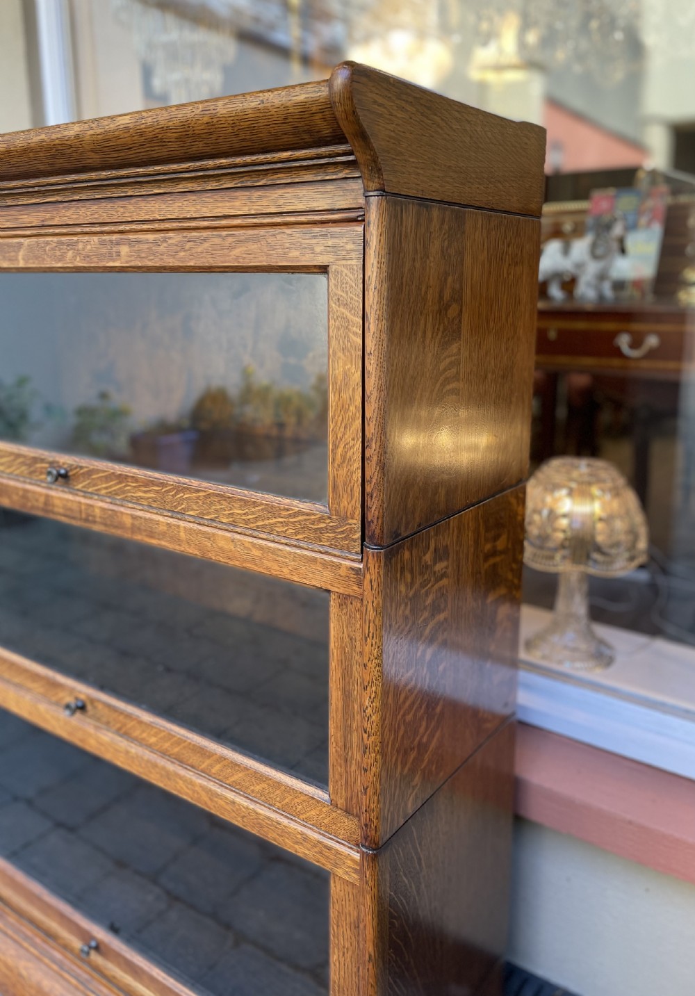 Oak Stacking Globe Wernicke Style Bookcase by Gunn View III
