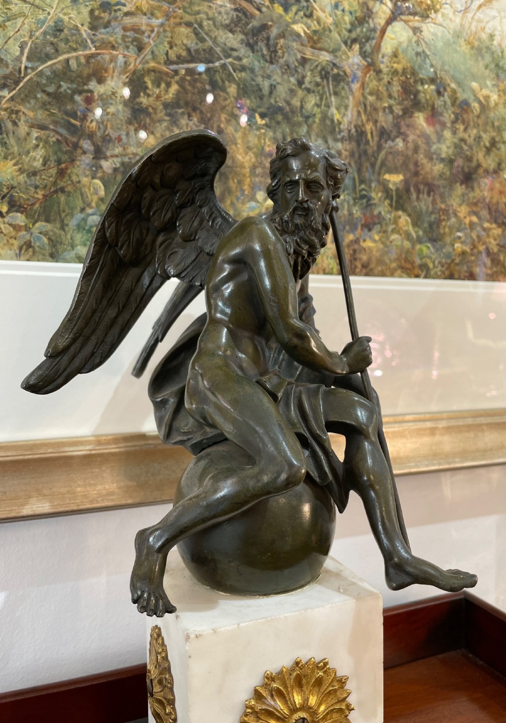 19th Century Patinated Bronze Of Chronos View II