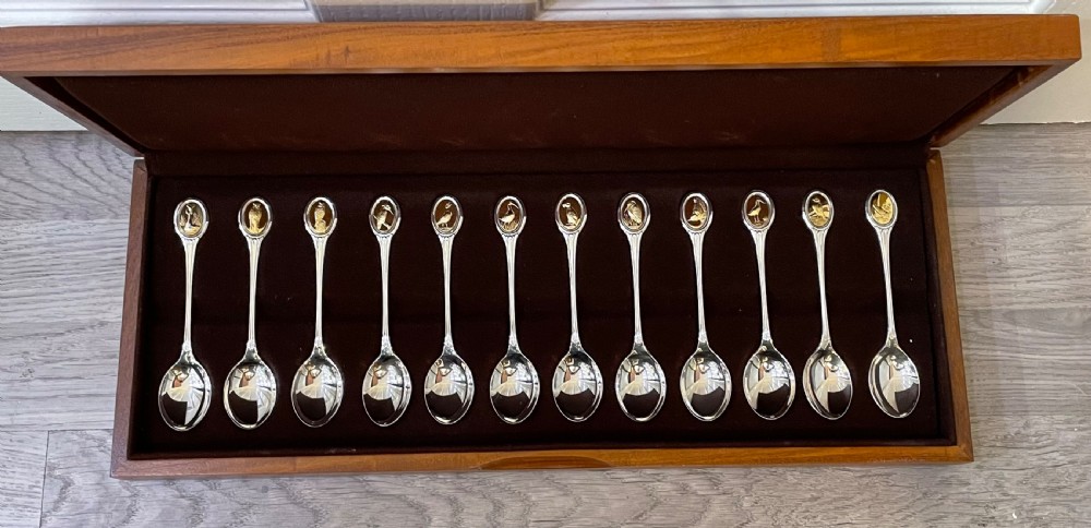 RSPB Solid Silver Spoon Collection In Fitted Case View VI
