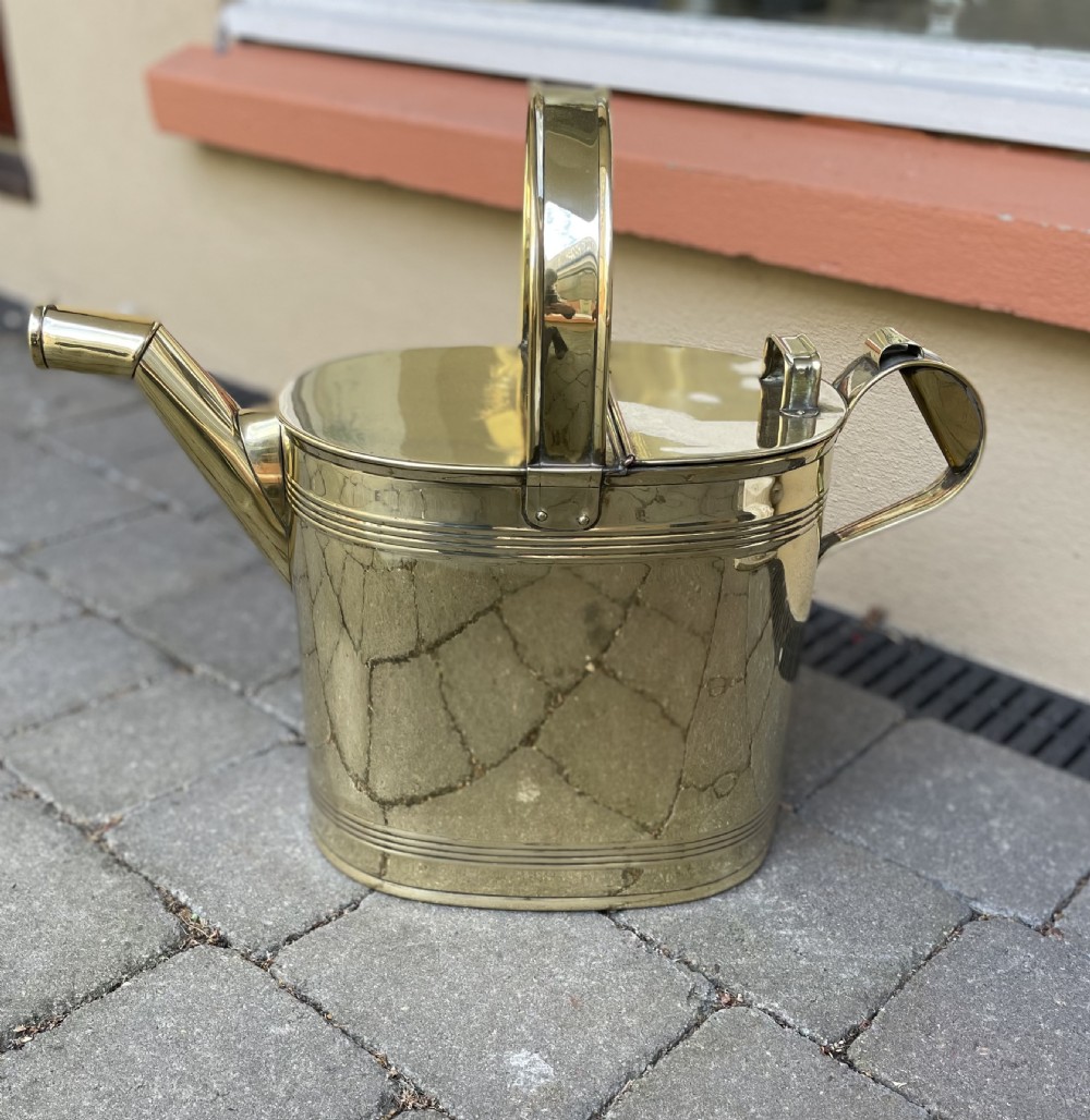 Large Late Victorian Brass Country House Watering Can View II