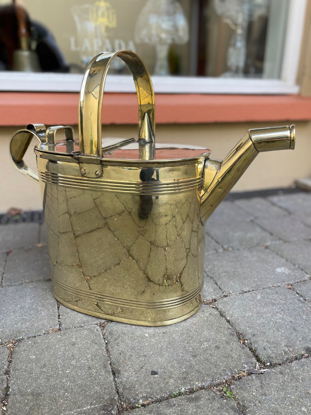Large Late Victorian Brass Country House Watering Can View IV