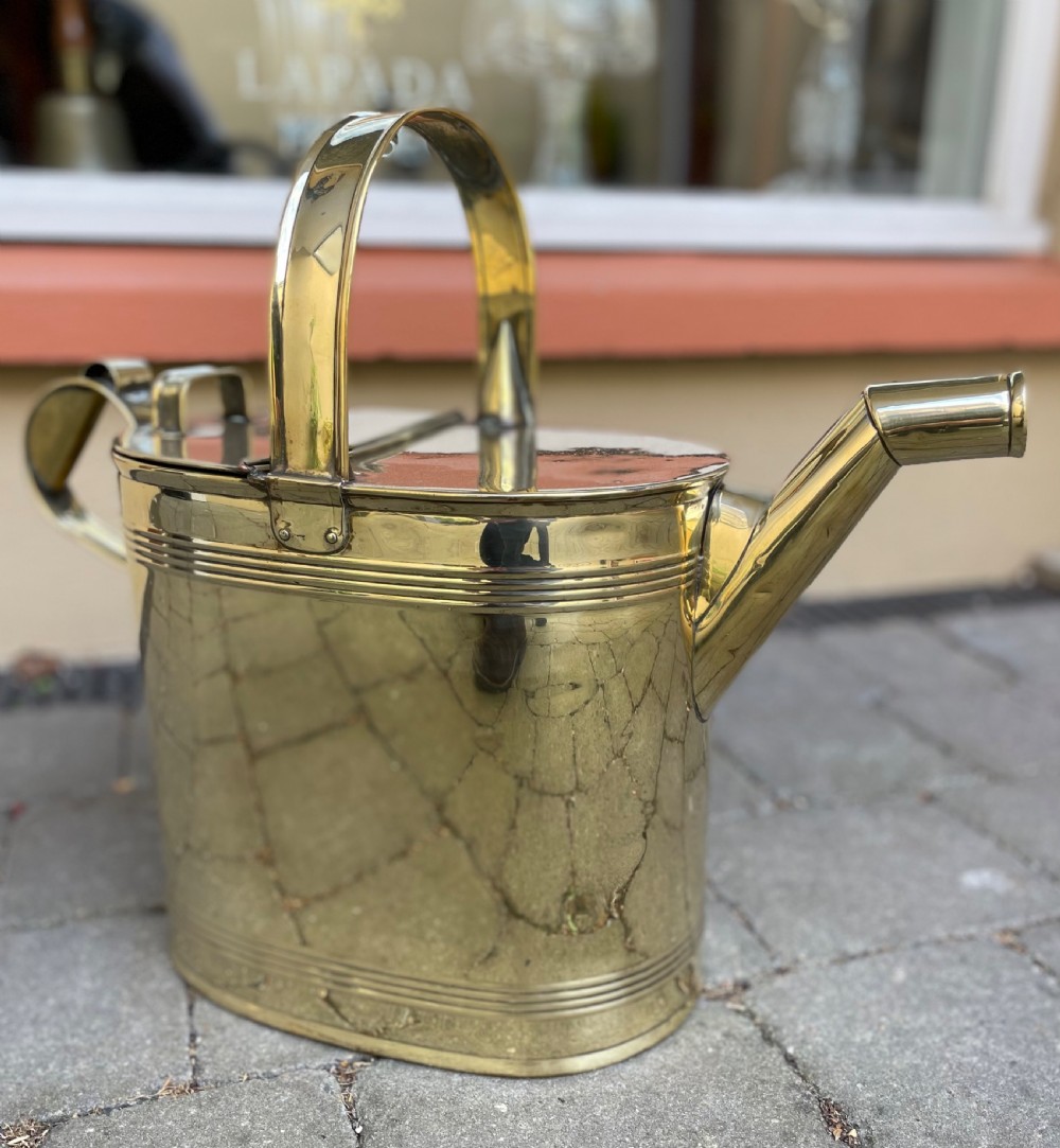 Large Late Victorian Brass Country House Watering Can View VI