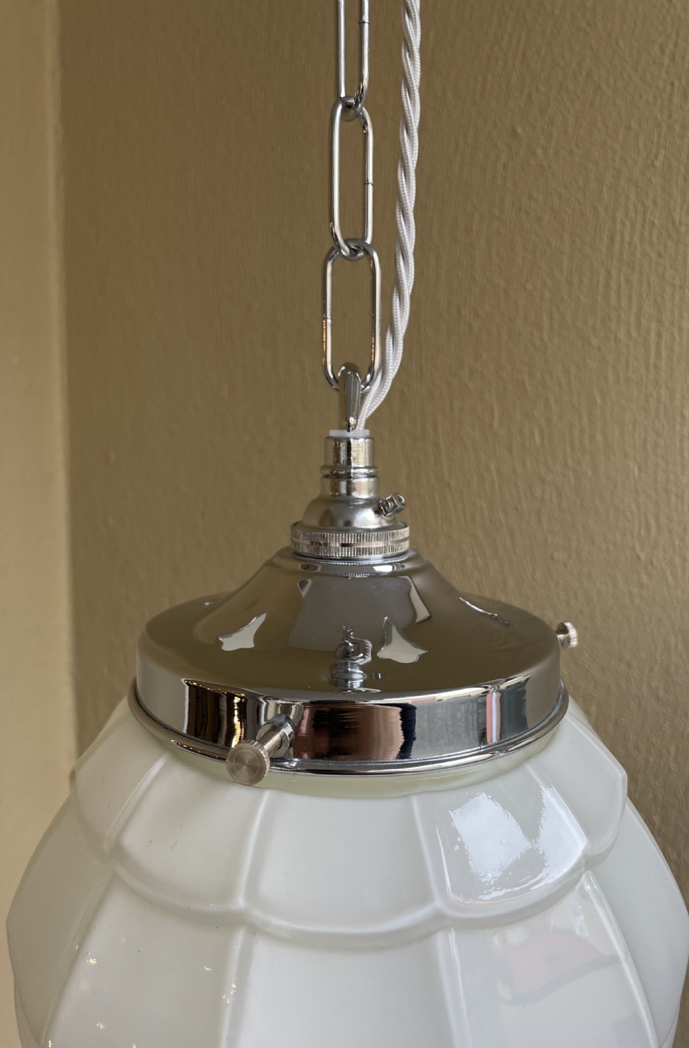 1930s Opaline Fish Scale Pendant View III
