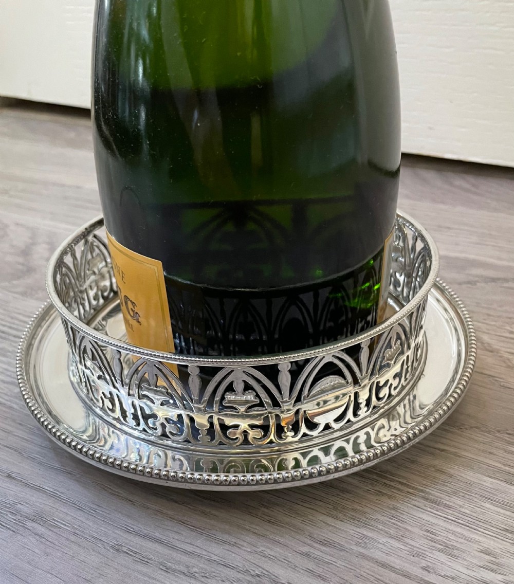 Quality Victorian Silver Plated Wine Champagne Coaster by Elkington View II