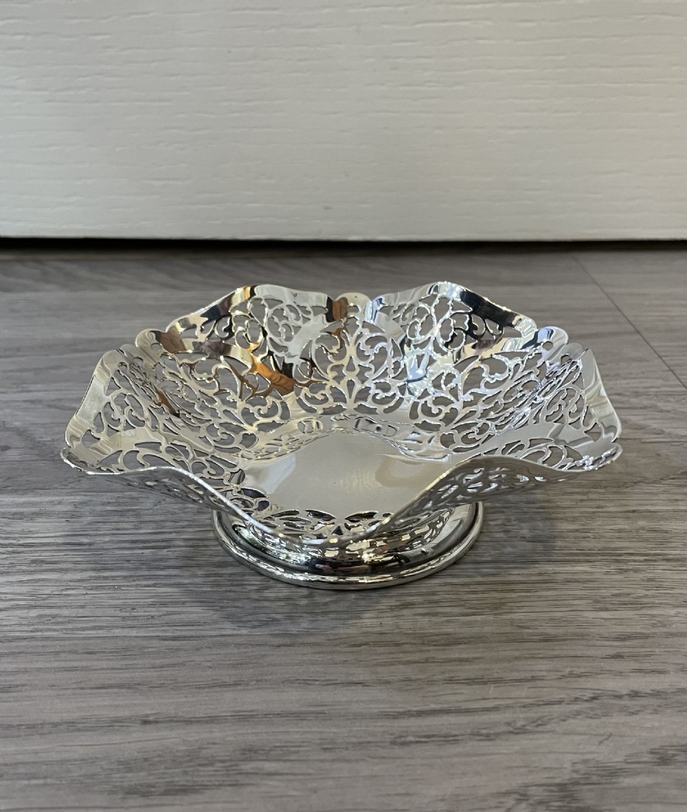 Pretty Solid Silver Bon Bon Dish 