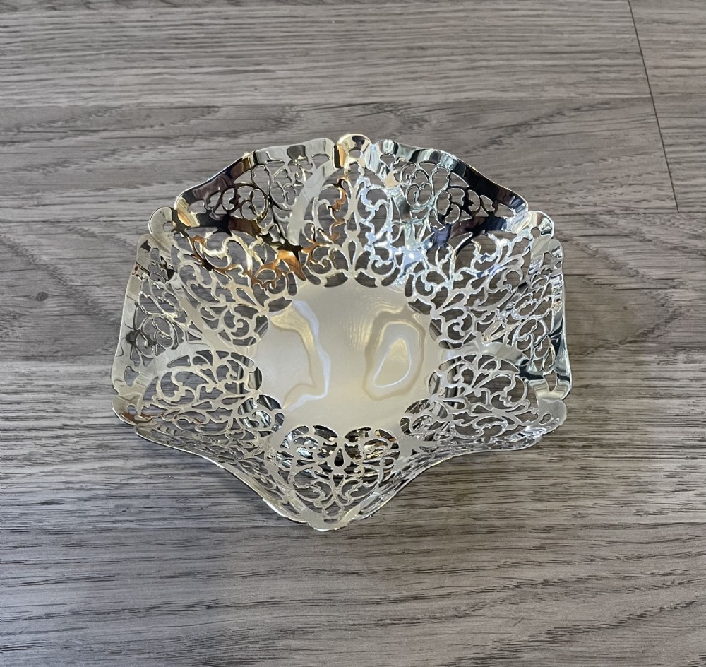 Pretty Solid Silver Bon Bon Dish  View III