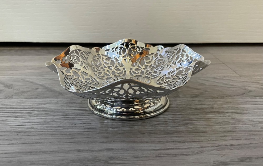 Pretty Solid Silver Bon Bon Dish  View V