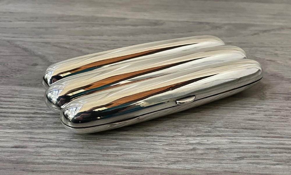 Victorian Solid Silver Cigar Case, 1896 View V