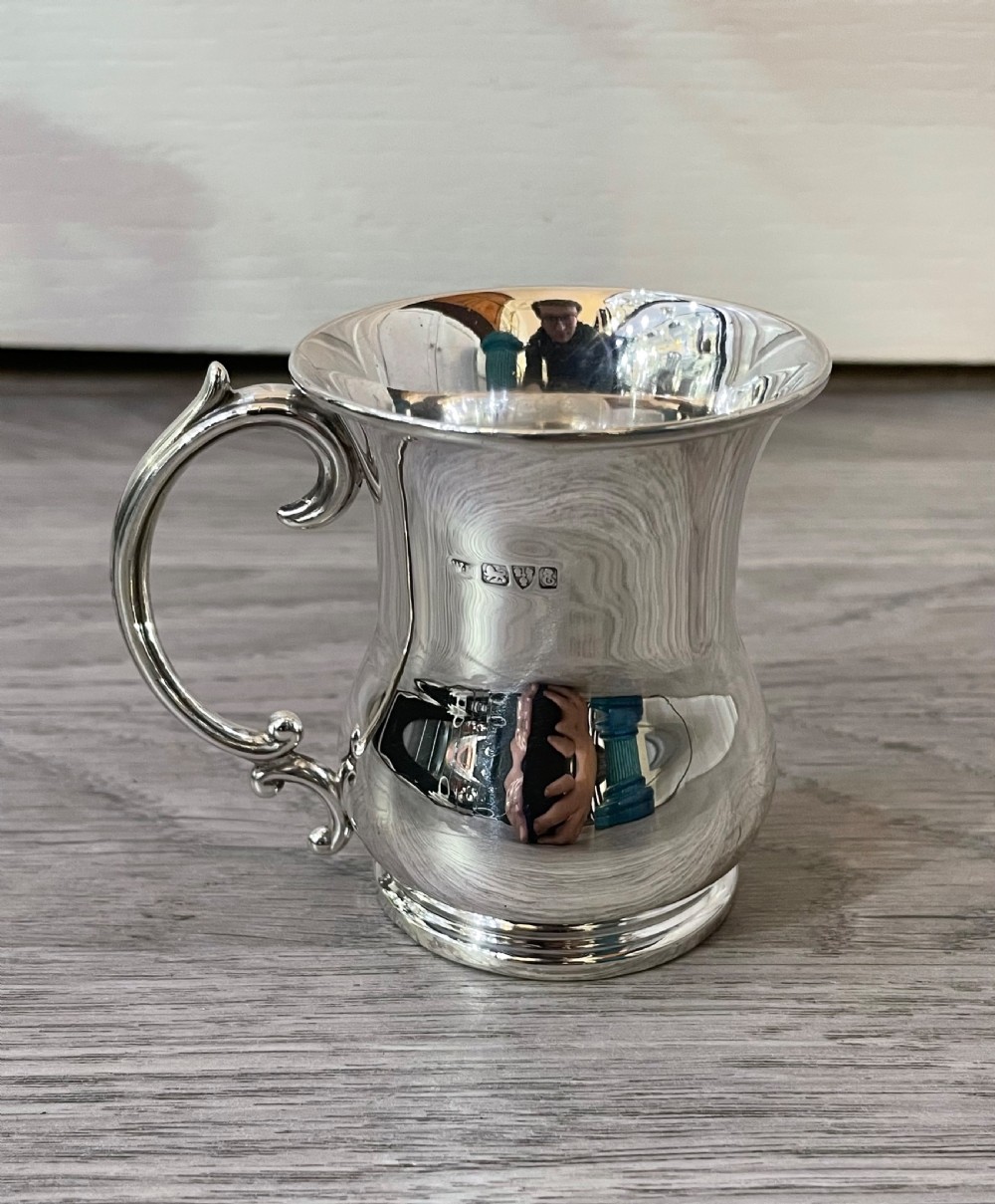 Pretty Edwardian Solid Silver Christening Mug, Chester