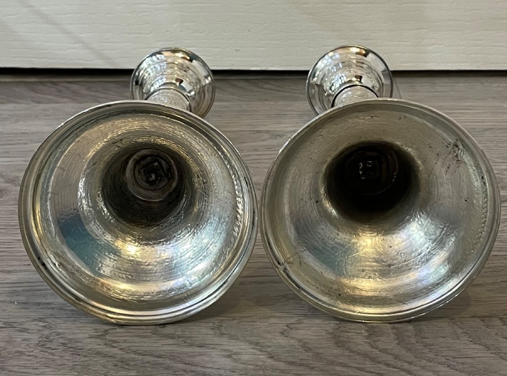 Pair of Egyptian Solid Silver Candlesticks View XI
