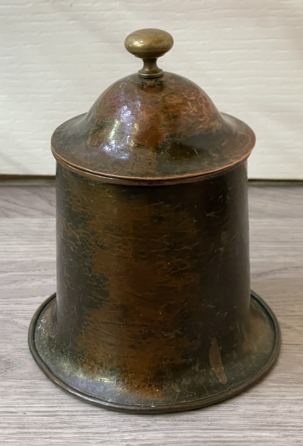 Stylish Arts & Crafts Copper Cannister Tobacco Jar View II