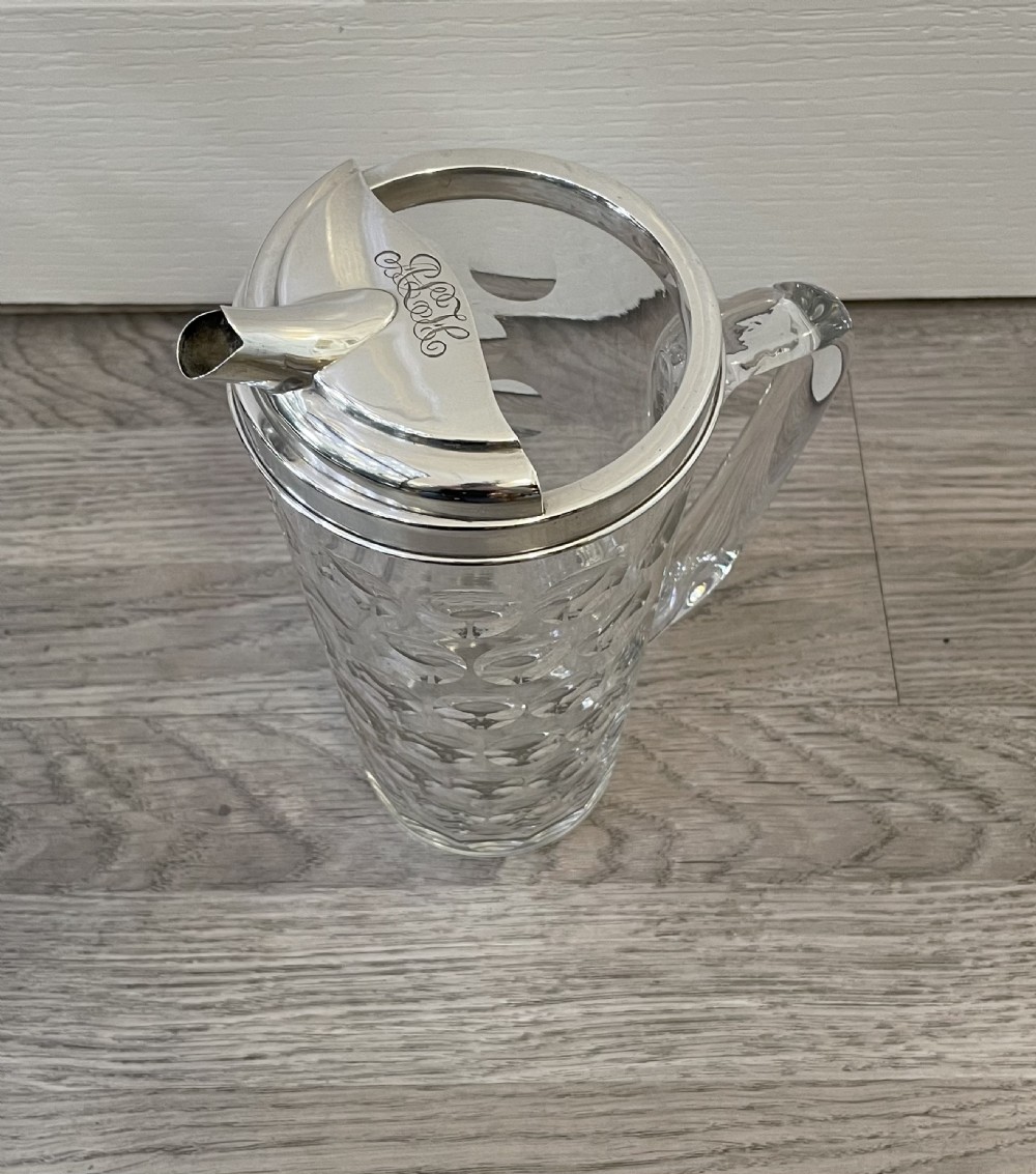 Stylish Silver and Glass Cocktail Pitcher View II