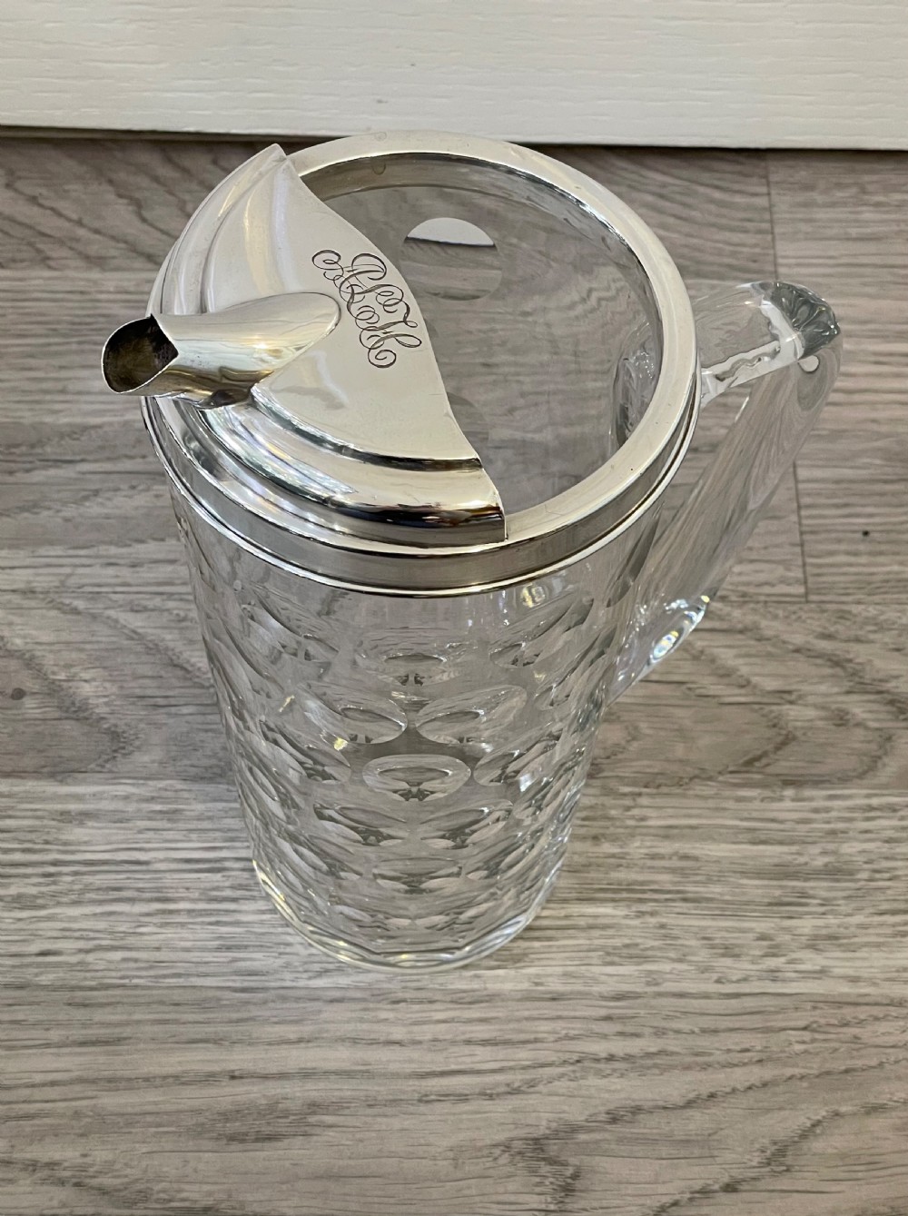 Stylish Silver and Glass Cocktail Pitcher View VII