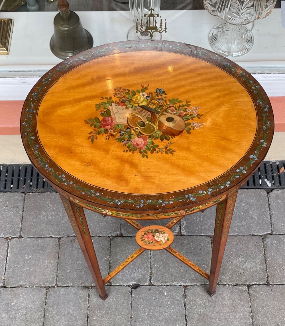 Beautiful Edwardian Satinwood Sewing Table Work Box View III