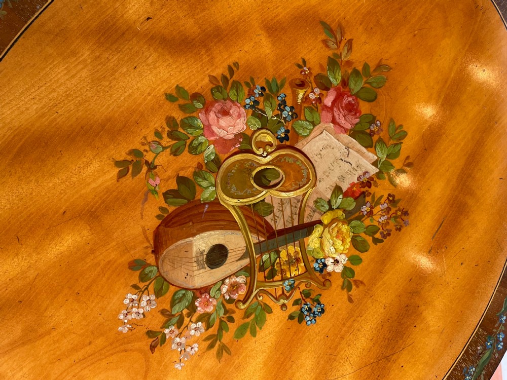Beautiful Edwardian Satinwood Sewing Table Work Box View VIII