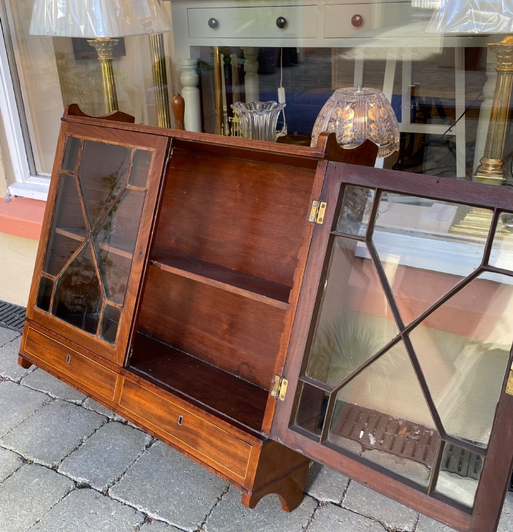 Georgian Mahogany Twin Door Wall Cupboard  View V