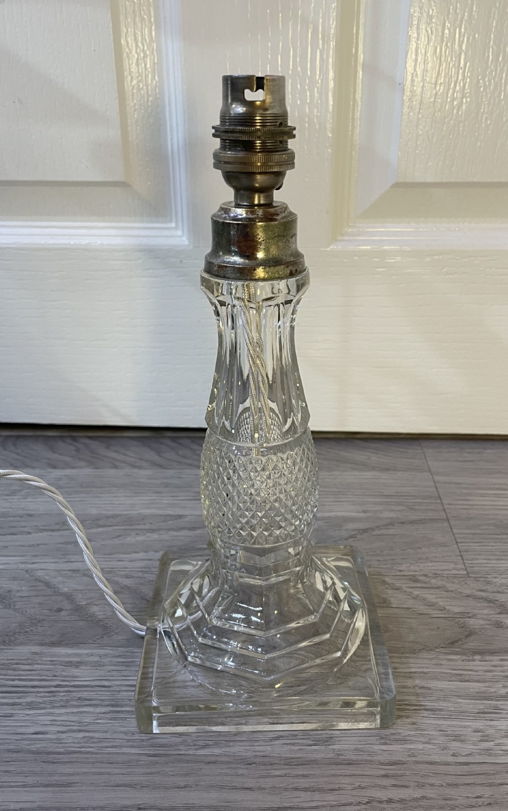 Quality 1930s Cut Glass Table Lamp