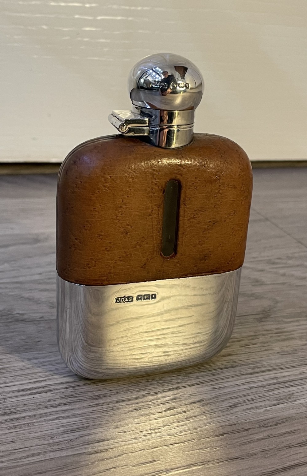 George V Silver Hip Flask by James Dixon & Sons View III
