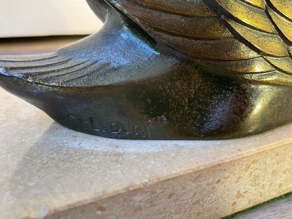 French Art Deco & Spelter Mood Lamp, signed M Leduca View IV