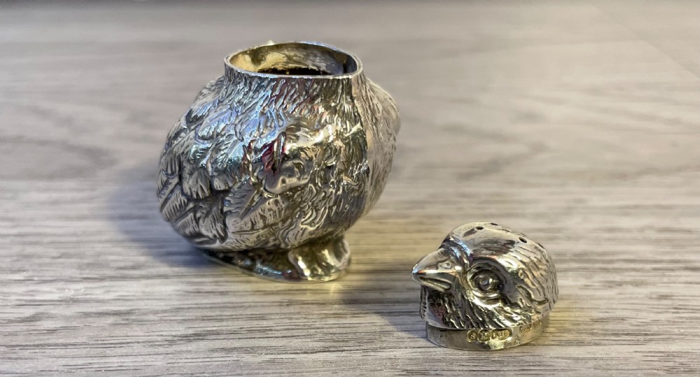 Edwardian Silver Chick Pepperette by Sampson Mordan View III