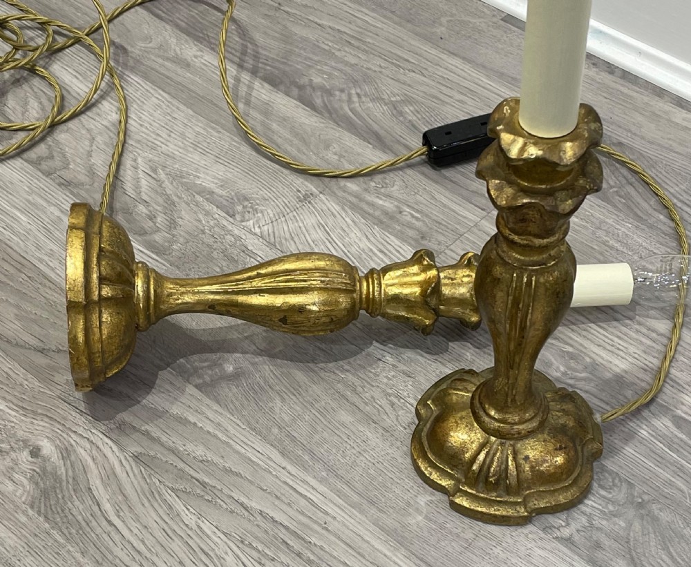 Good Pair of Giltwood Table Lamps  View II