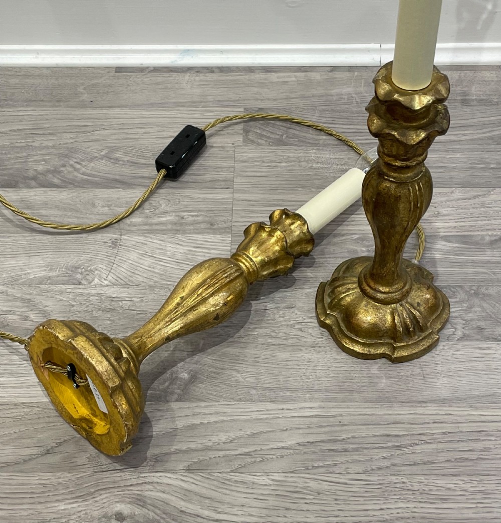 Good Pair of Giltwood Table Lamps  View III