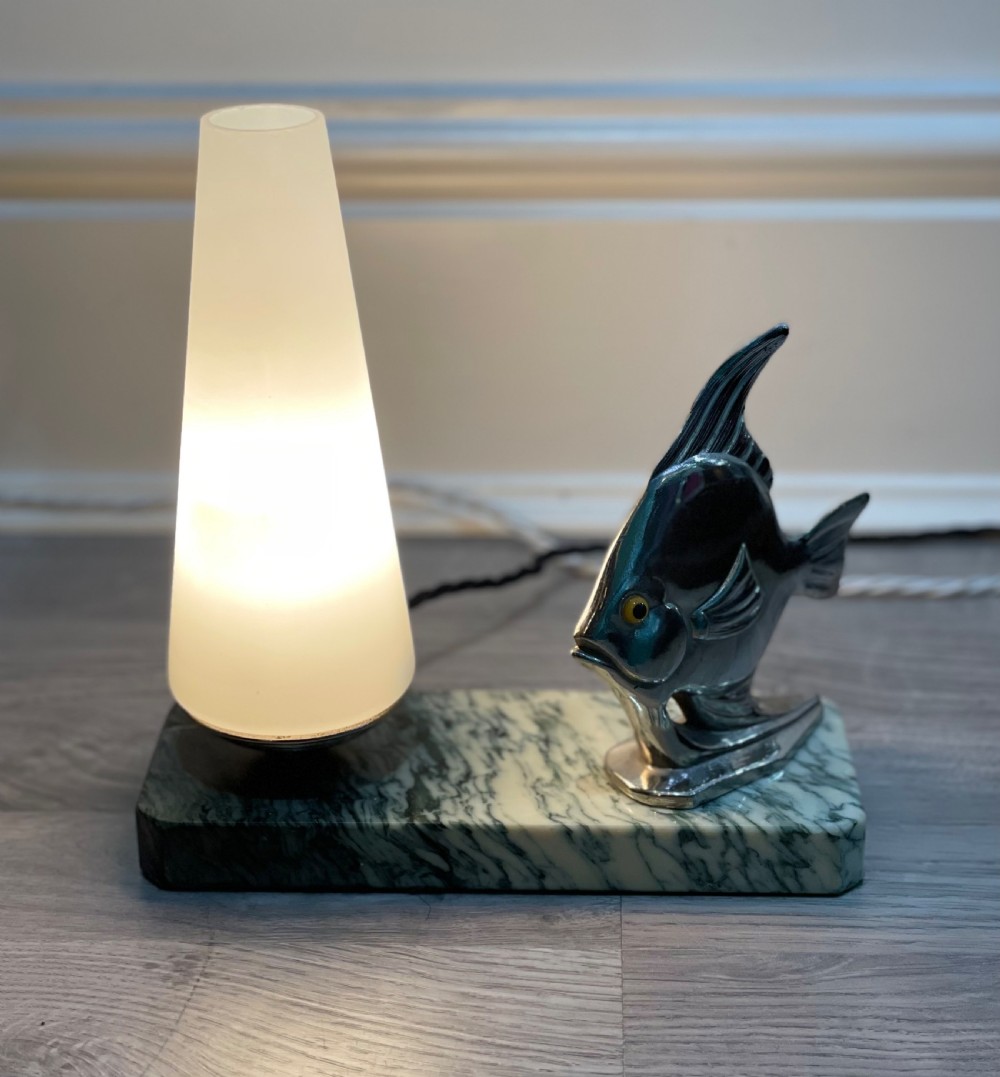 French Art Deco Fish Mood Night Light View II