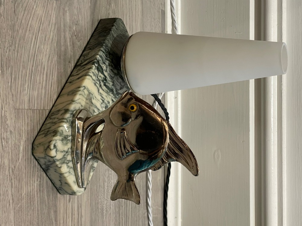 French Art Deco Fish Mood Night Light View IV