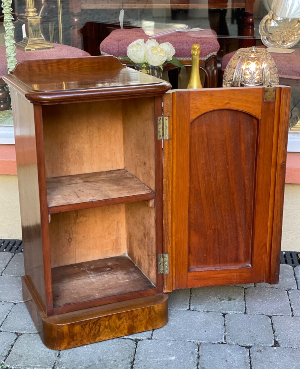Victorian Burr Walnut Bedside Cabinet View V