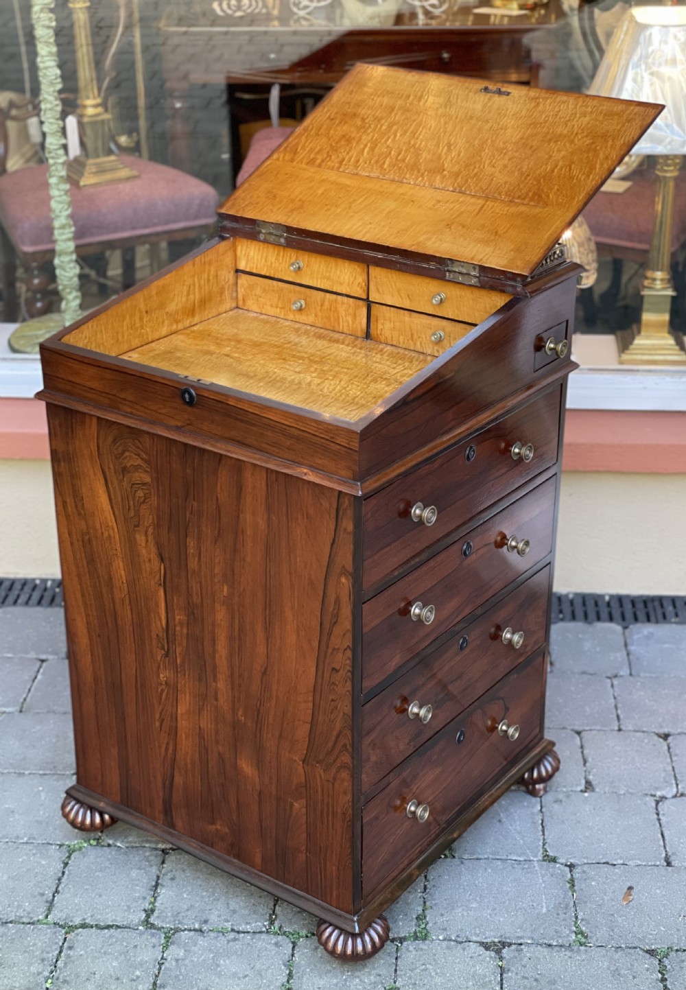 Super Quality Regency Rosewood Davenport Desk View IX