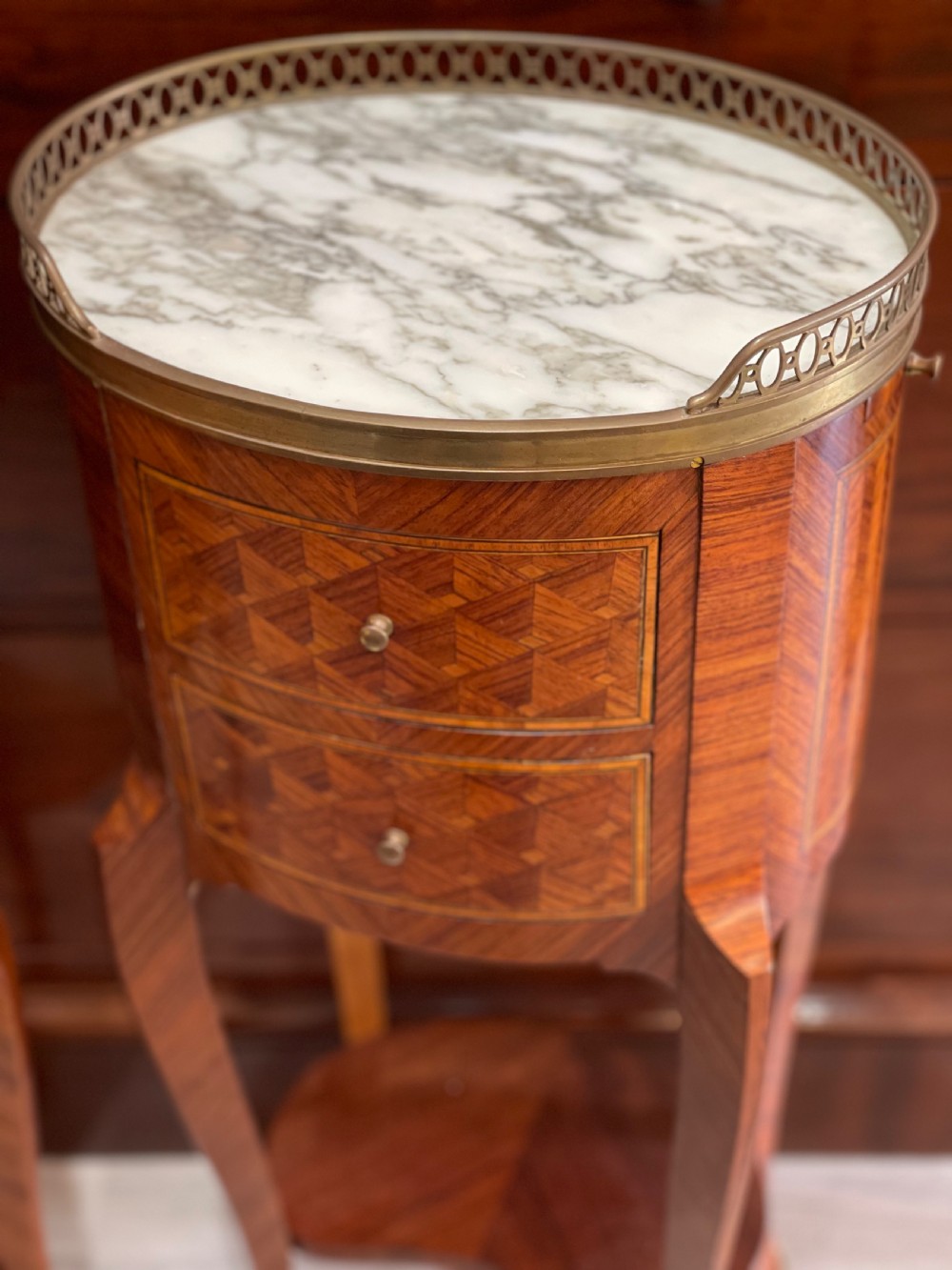 Good Pair Louis XVI Style Kingwood Bedside Tables View II