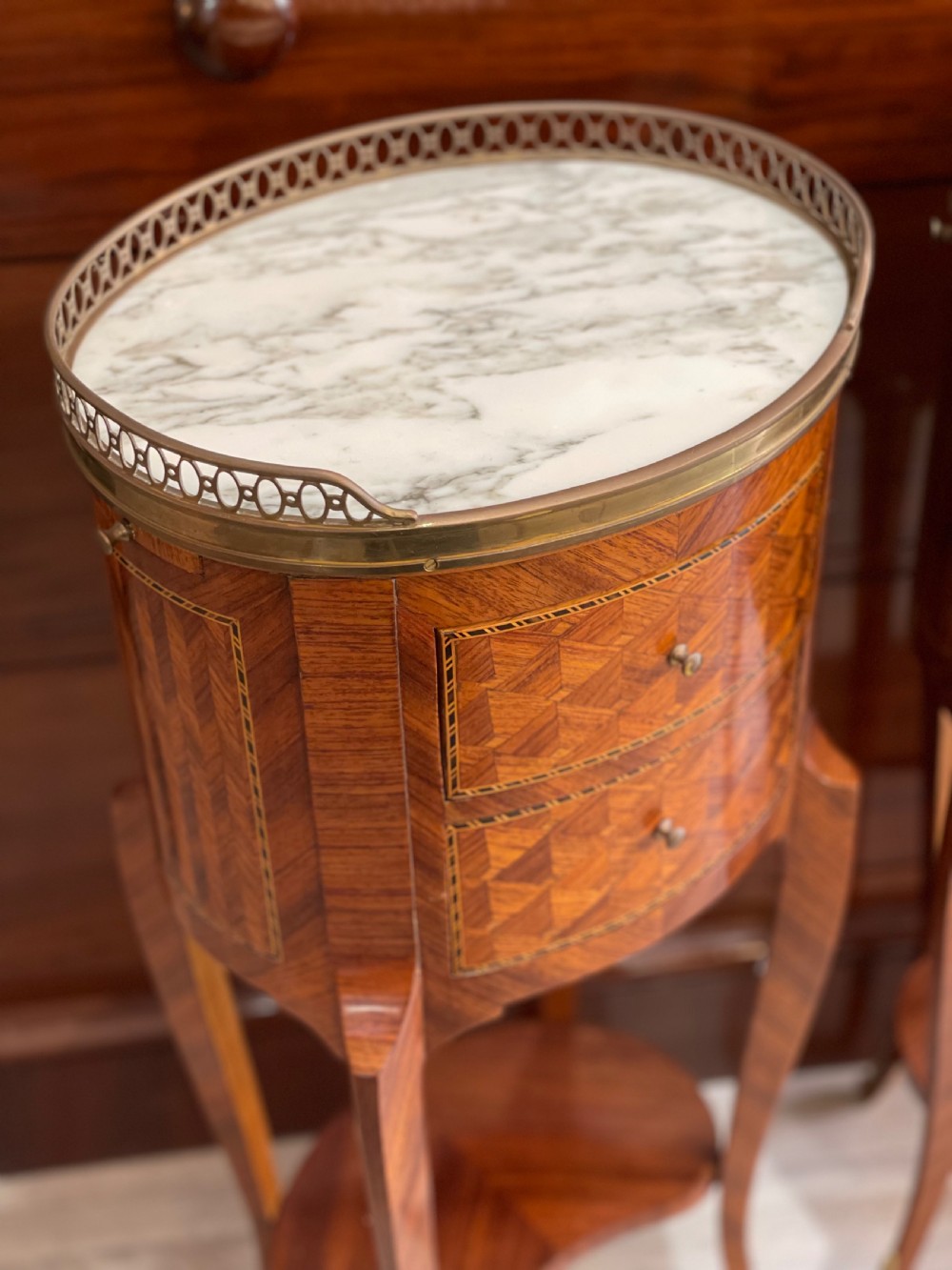 Good Pair Louis XVI Style Kingwood Bedside Tables View V