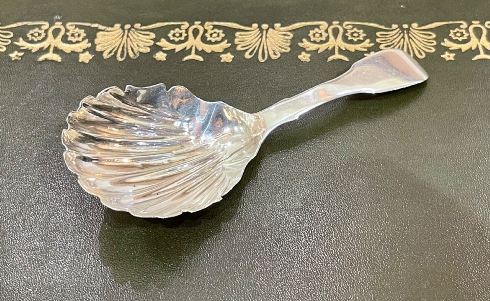 Irish George IV Silver Caddy Spoon, 1825