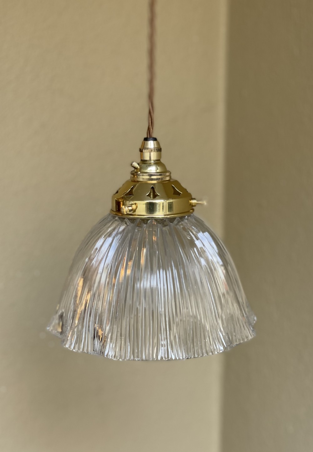 Edwardian Holophane Pendant Light