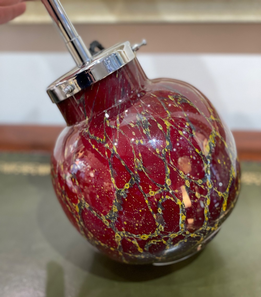 German Ikora Glass Table Lamp from WMF, 1930s View VI