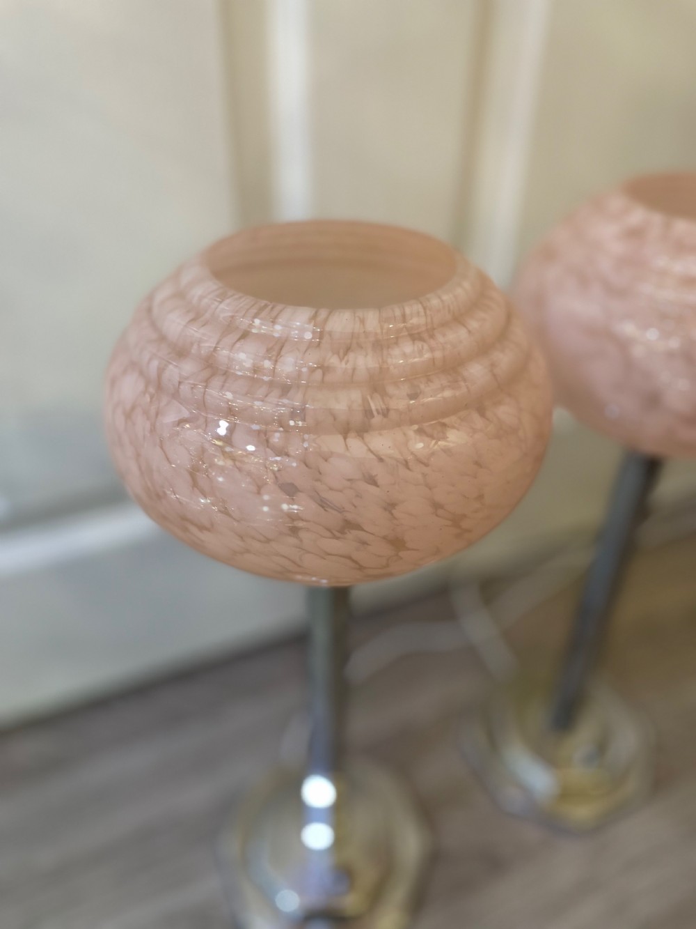 Great Pair of Art Deco Chrome Table Lamps View II