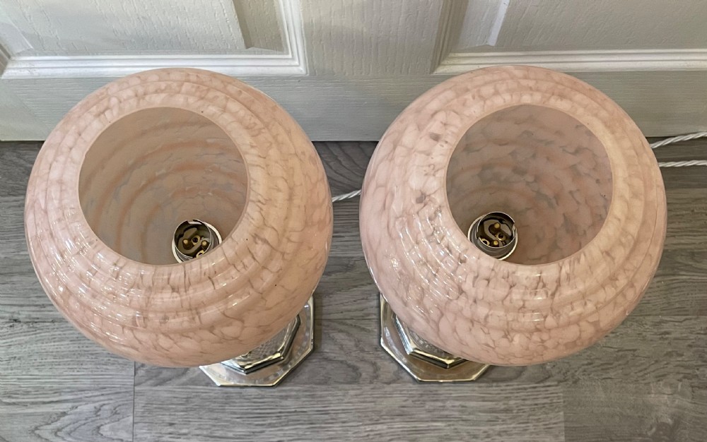 Great Pair of Art Deco Chrome Table Lamps View VI