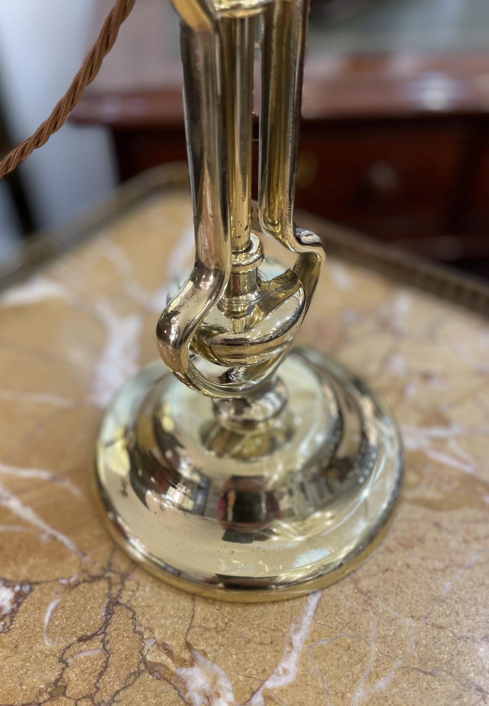Early 20th Century Brass Gimbal Lamp View IV