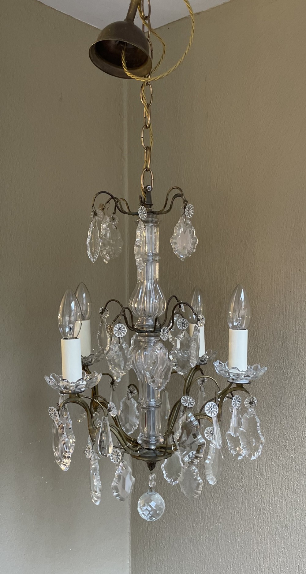 Pretty French Four Light Antique Chandelier